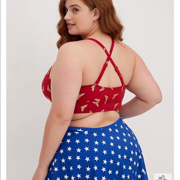 New! Set! Torrid sz 3 DC Comics WW Wonder Women Swim Bathing Suit 3X Top Skirt - Picture 3 of 3